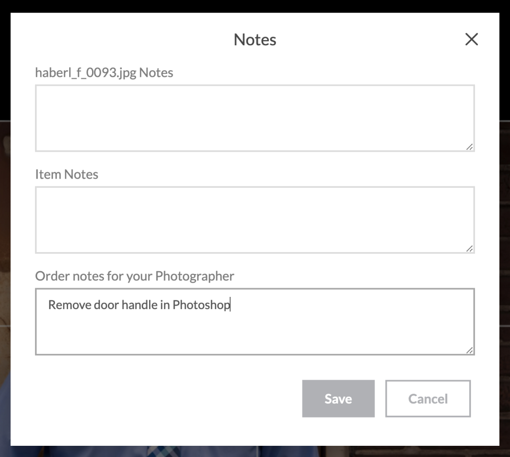 Adding image, item, and order notes for images in N-Vu